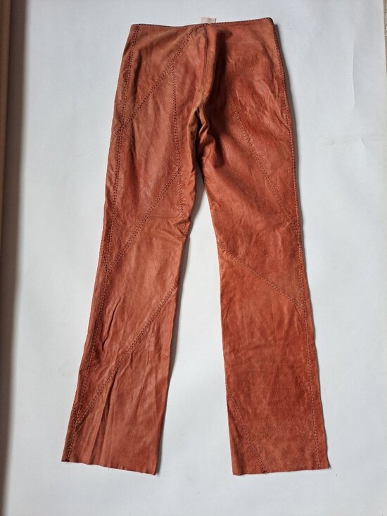 Plein Sud Women's 100% Leather Brick color Pants Size 36/4 - Picture 7 of 14